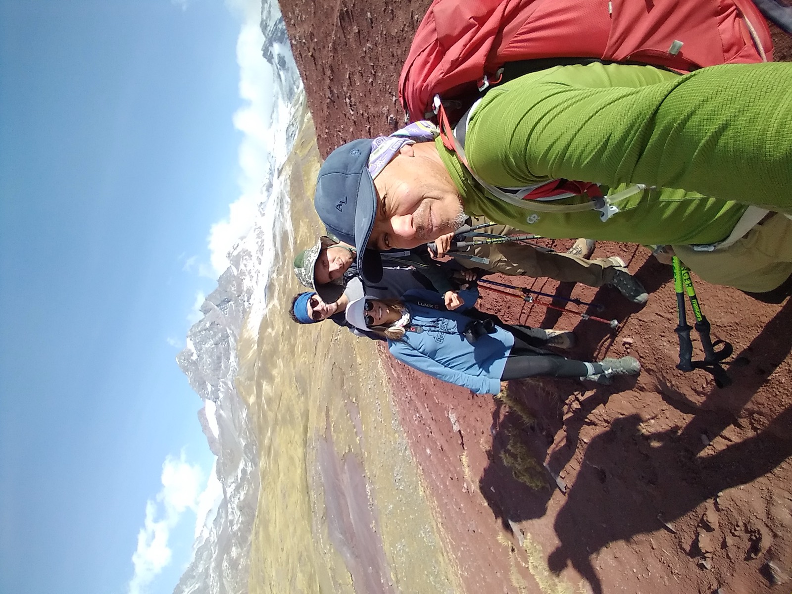 Group of hikers on rocky terrain, Ausangate route
